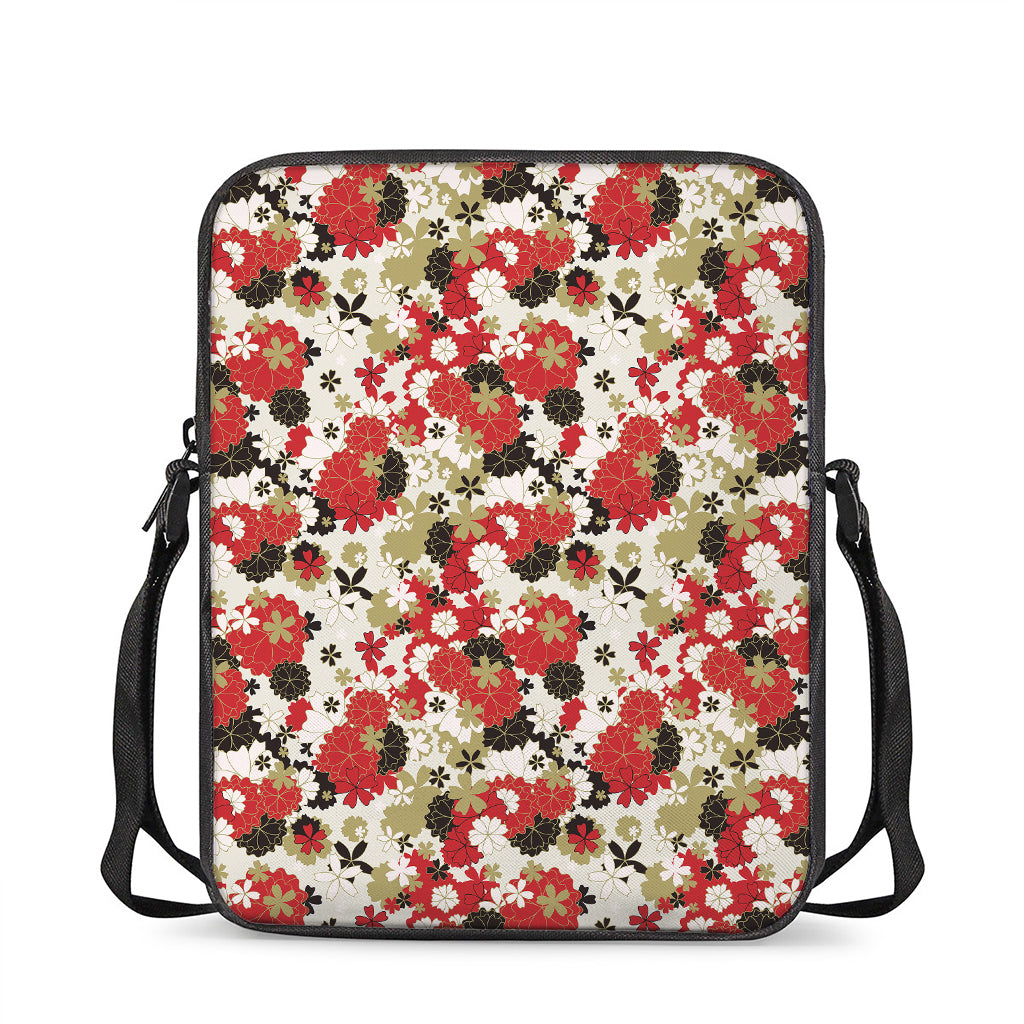 Floral Kimono Pattern Print Rectangular Crossbody Bag