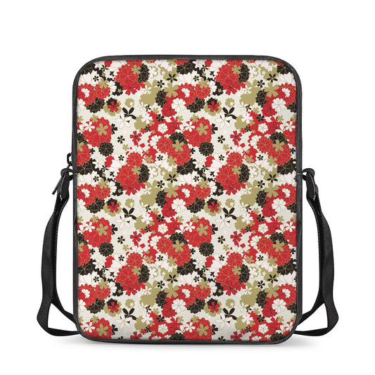 Floral Kimono Pattern Print Rectangular Crossbody Bag