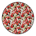 Floral Kimono Pattern Print Round Floor Mat