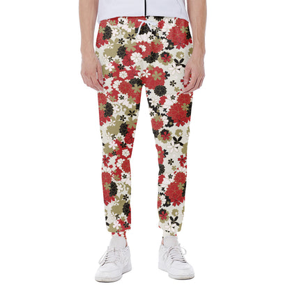 Floral Kimono Pattern Print Scuba Joggers