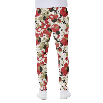 Floral Kimono Pattern Print Scuba Joggers