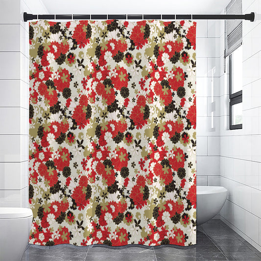Floral Kimono Pattern Print Shower Curtain