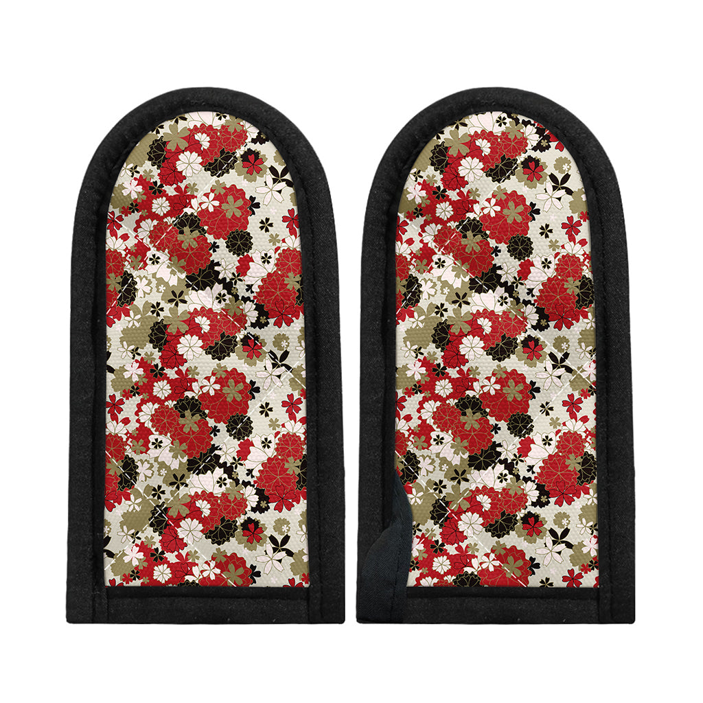 Floral Kimono Pattern Print Skillet Handle Cover