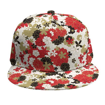 Floral Kimono Pattern Print Snapback Cap