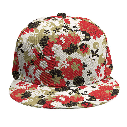 Floral Kimono Pattern Print Snapback Cap
