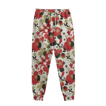 Floral Kimono Pattern Print Sweatpants