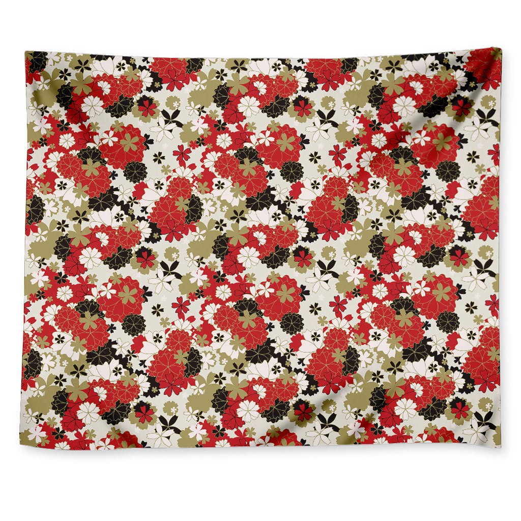 Floral Kimono Pattern Print Tapestry