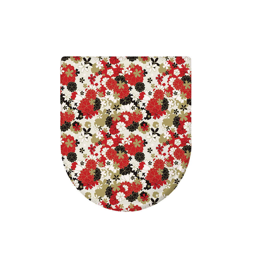 Floral Kimono Pattern Print Toilet Lid Cover