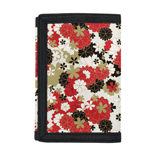 Floral Kimono Pattern Print Trifold Wallet