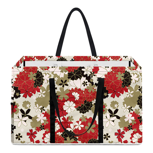 Floral Kimono Pattern Print Utility Tote Bag