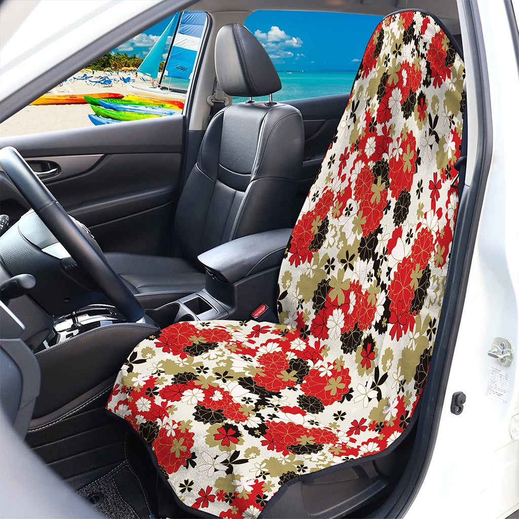 Floral Kimono Pattern Print Waterproof Car Seat Cover