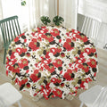 Floral Kimono Pattern Print Waterproof Round Tablecloth