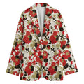 Floral Kimono Pattern Print Women's Cotton Blazer