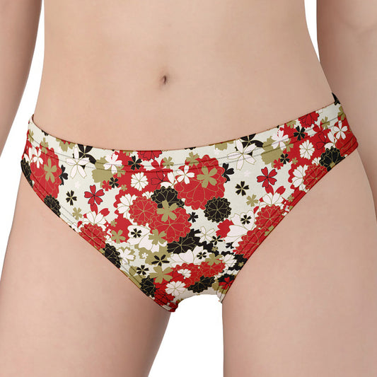 Floral Kimono Pattern Print Women's Panties