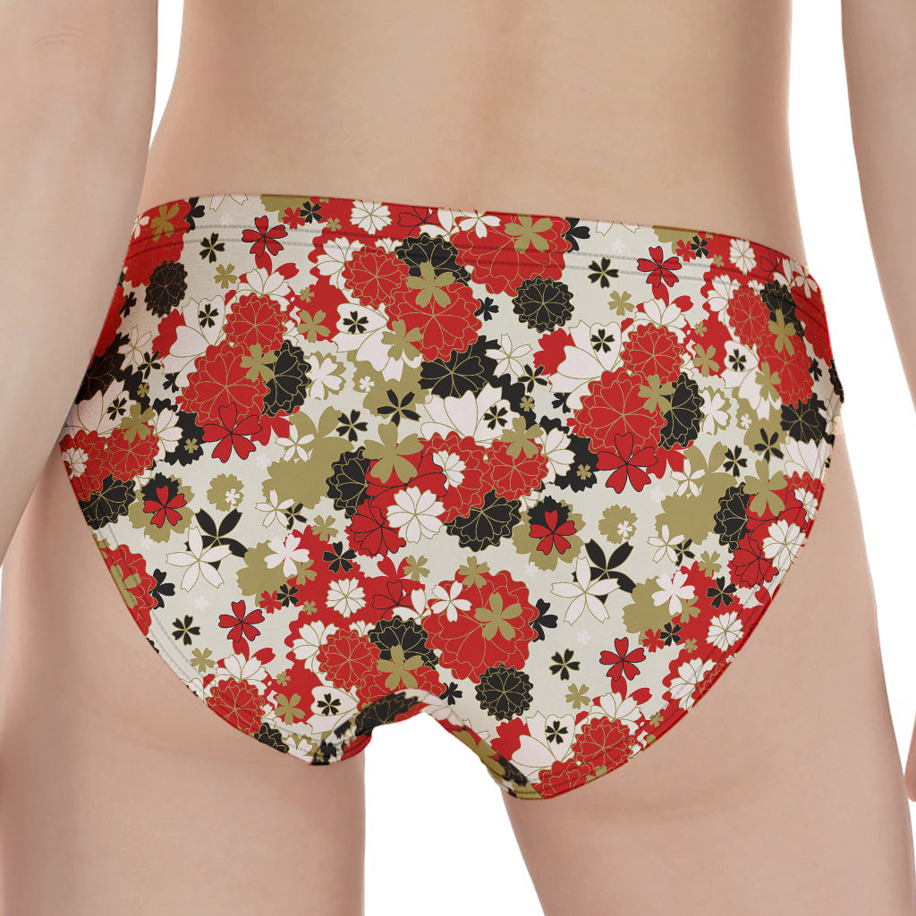 Floral Kimono Pattern Print Women's Panties