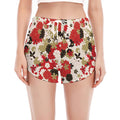 Floral Kimono Pattern Print Women's Split Running Shorts