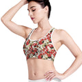 Floral Kimono Pattern Print Women's Sports Bra