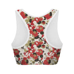 Floral Kimono Pattern Print Women's Sports Bra