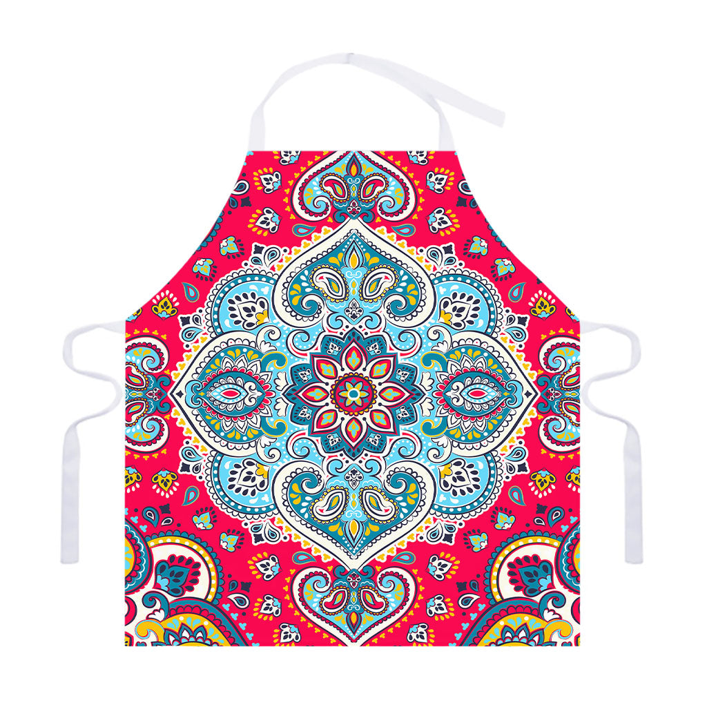 Floral Paisley Mandala Print Adjustable Apron