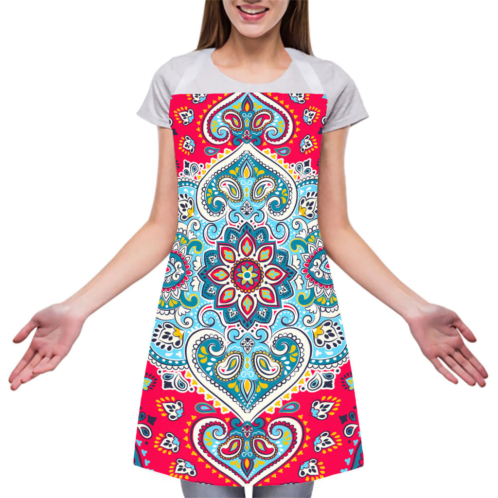 Floral Paisley Mandala Print Adjustable Apron