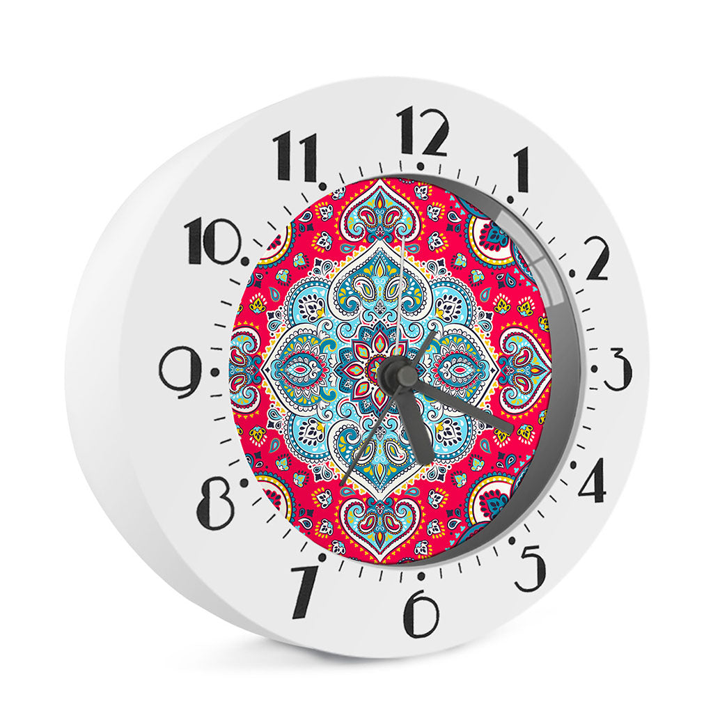 Floral Paisley Mandala Print Alarm Clock