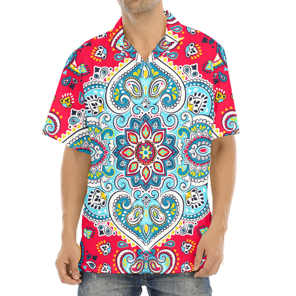 Floral Paisley Mandala Print Aloha Shirt