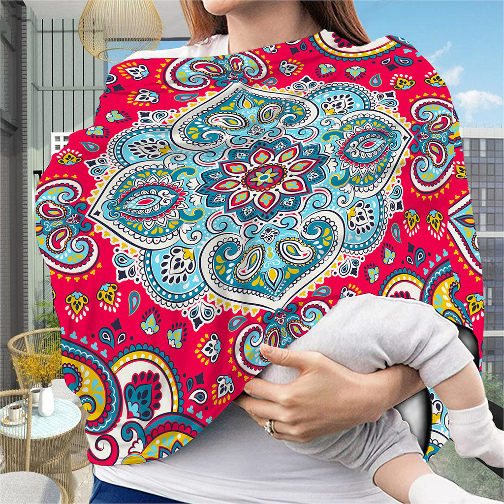 Floral Paisley Mandala Print Baby Seat Cover