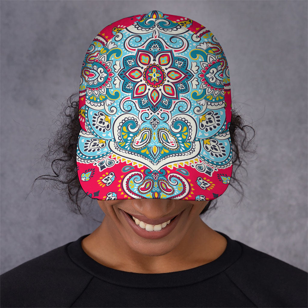 Floral Paisley Mandala Print Baseball Cap