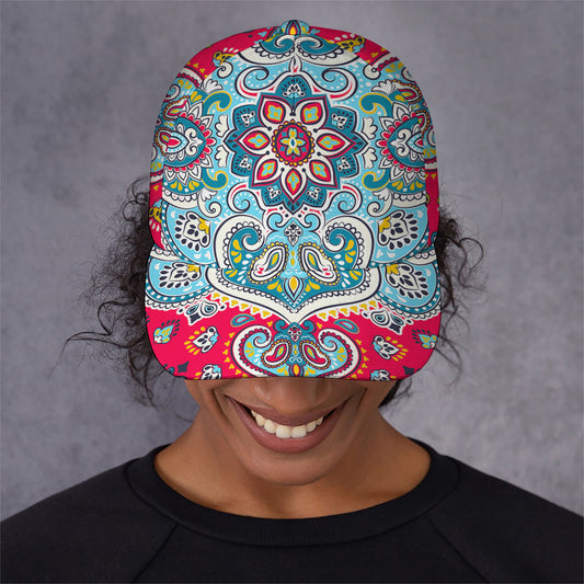 Floral Paisley Mandala Print Baseball Cap