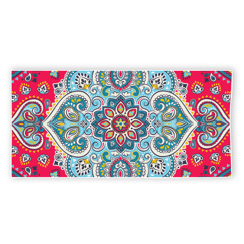 Floral Paisley Mandala Print Beach Towel