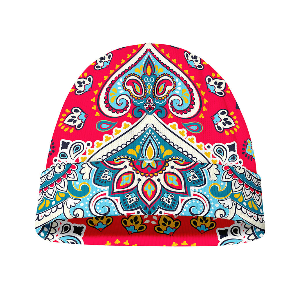 Floral Paisley Mandala Print Beanie