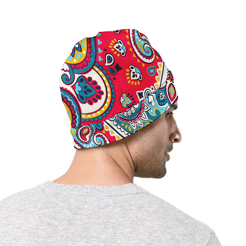 Floral Paisley Mandala Print Beanie