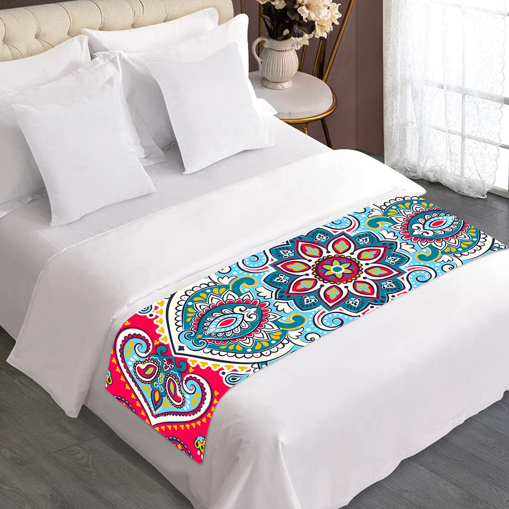 Floral Paisley Mandala Print Bed Runner