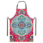 Floral Paisley Mandala Print Bib Apron With Pocket