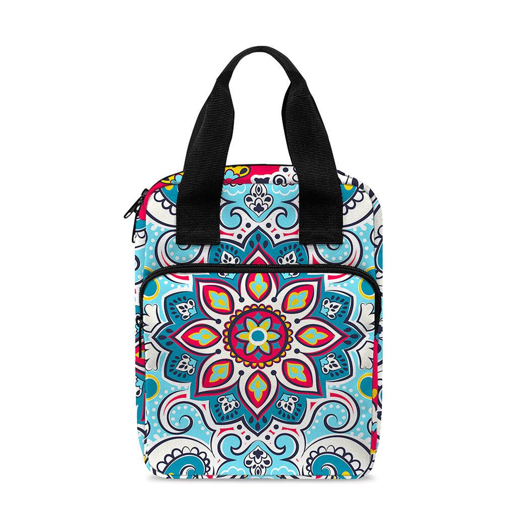 Floral Paisley Mandala Print Bible Tote Bag