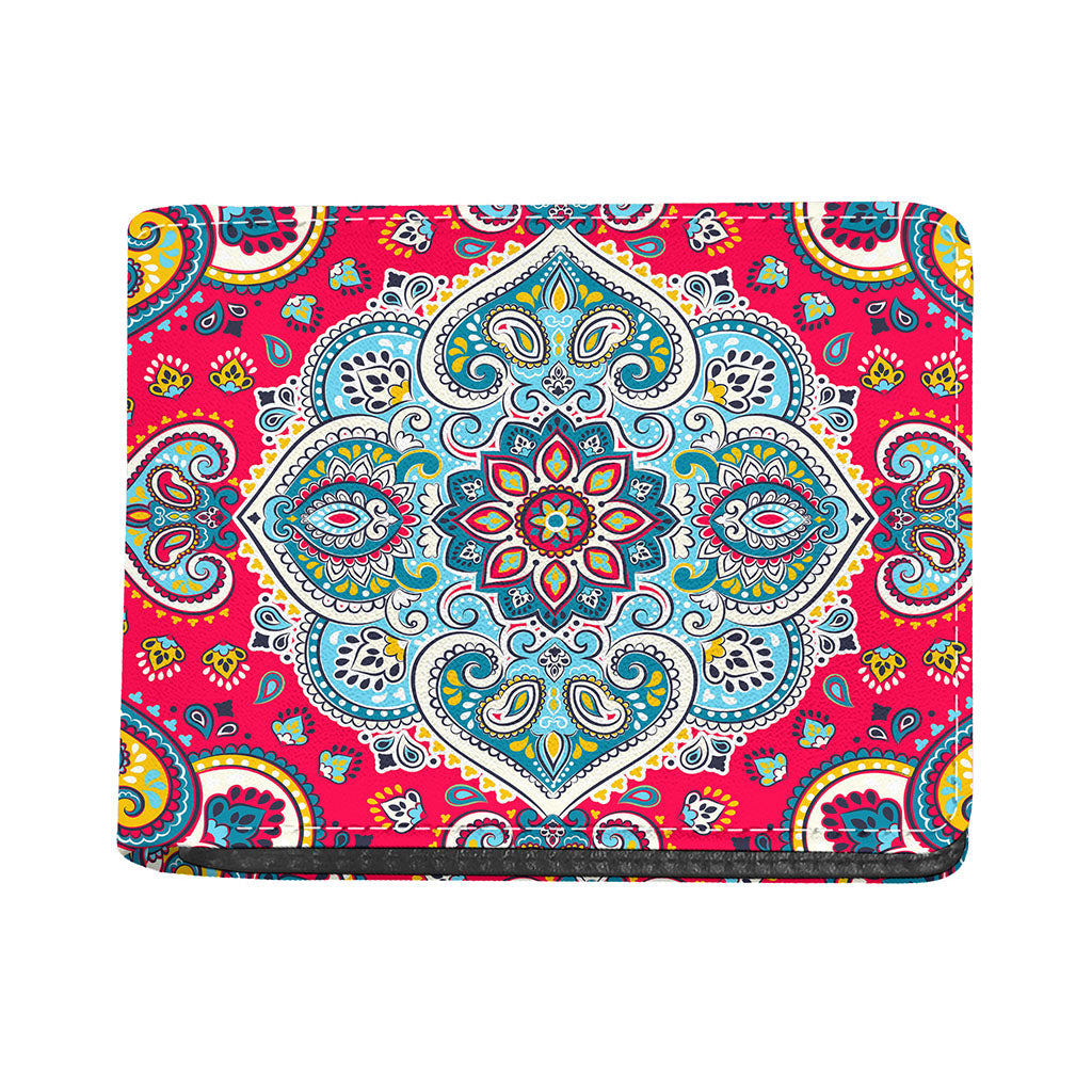 Floral Paisley Mandala Print Bifold Wallet