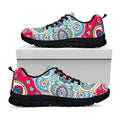Floral Paisley Mandala Print Black Running Shoes