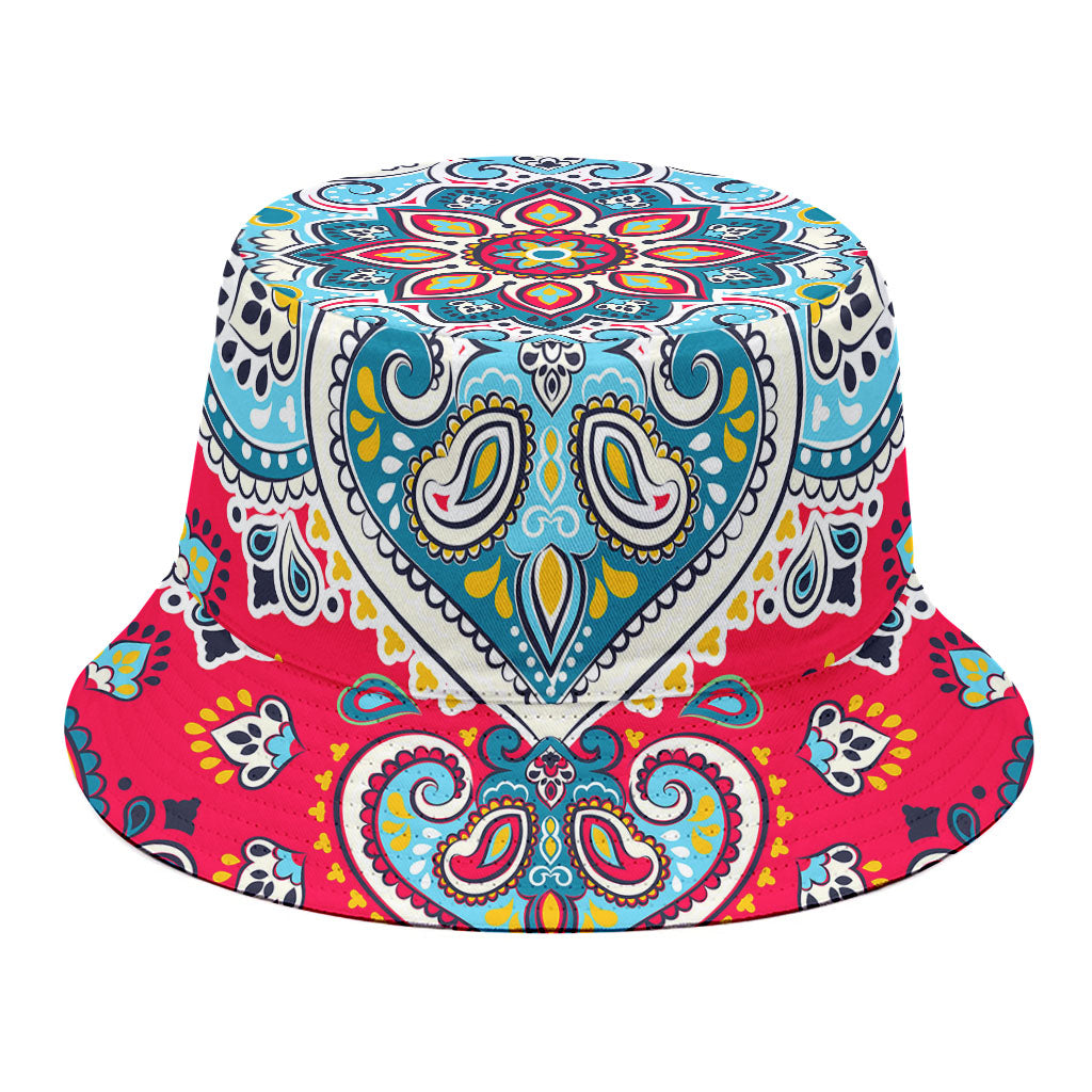 Floral Paisley Mandala Print Bucket Hat