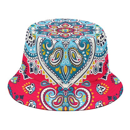 Floral Paisley Mandala Print Bucket Hat