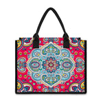 Floral Paisley Mandala Print Canvas Tote Bag