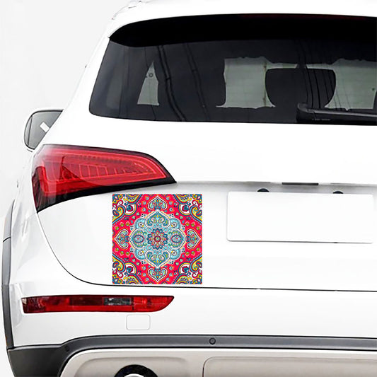 Floral Paisley Mandala Print Car Sticker
