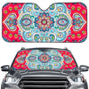 Floral Paisley Mandala Print Car Windshield Sun Shade