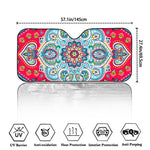 Floral Paisley Mandala Print Car Windshield Sun Shade