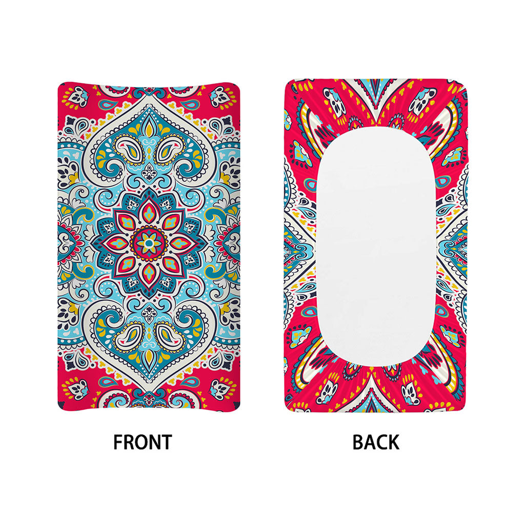 Floral Paisley Mandala Print Changing Pad Cover