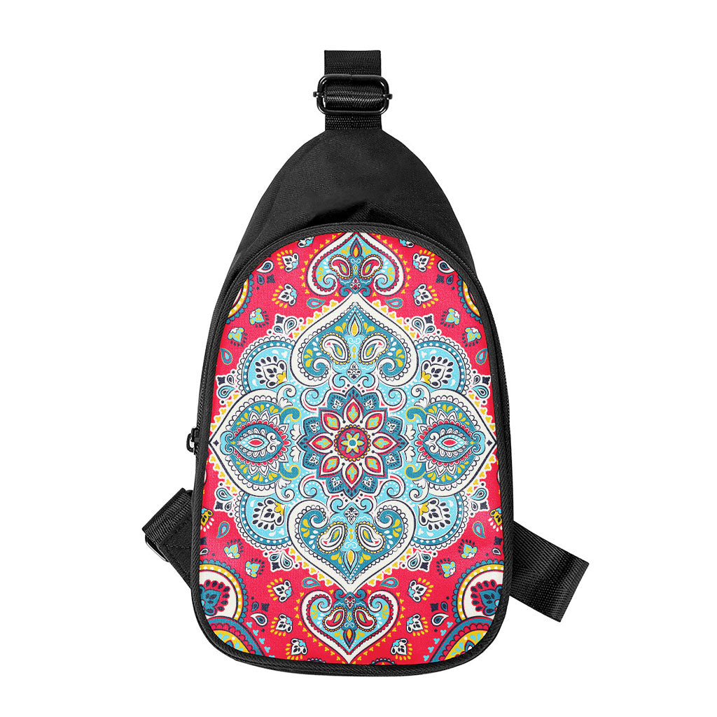 Floral Paisley Mandala Print Chest Bag