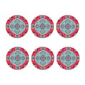 Floral Paisley Mandala Print Coaster Set