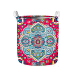 Floral Paisley Mandala Print Collapsible Laundry Basket