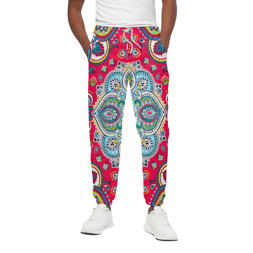 Floral Paisley Mandala Print Cotton Pants
