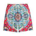 Floral Paisley Mandala Print Cotton Shorts