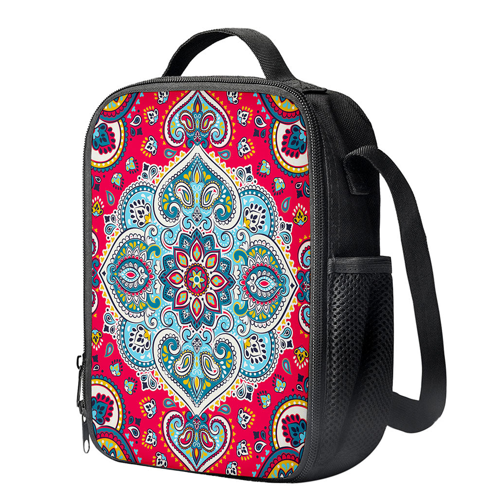 Floral Paisley Mandala Print Crossbody Lunch Bag
